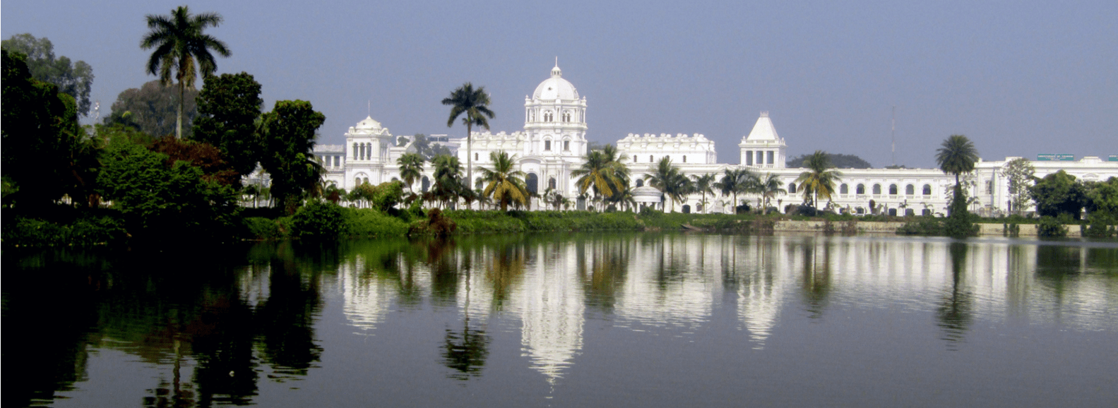 Tripura government museum with view of lake & trees is located in Agartala
