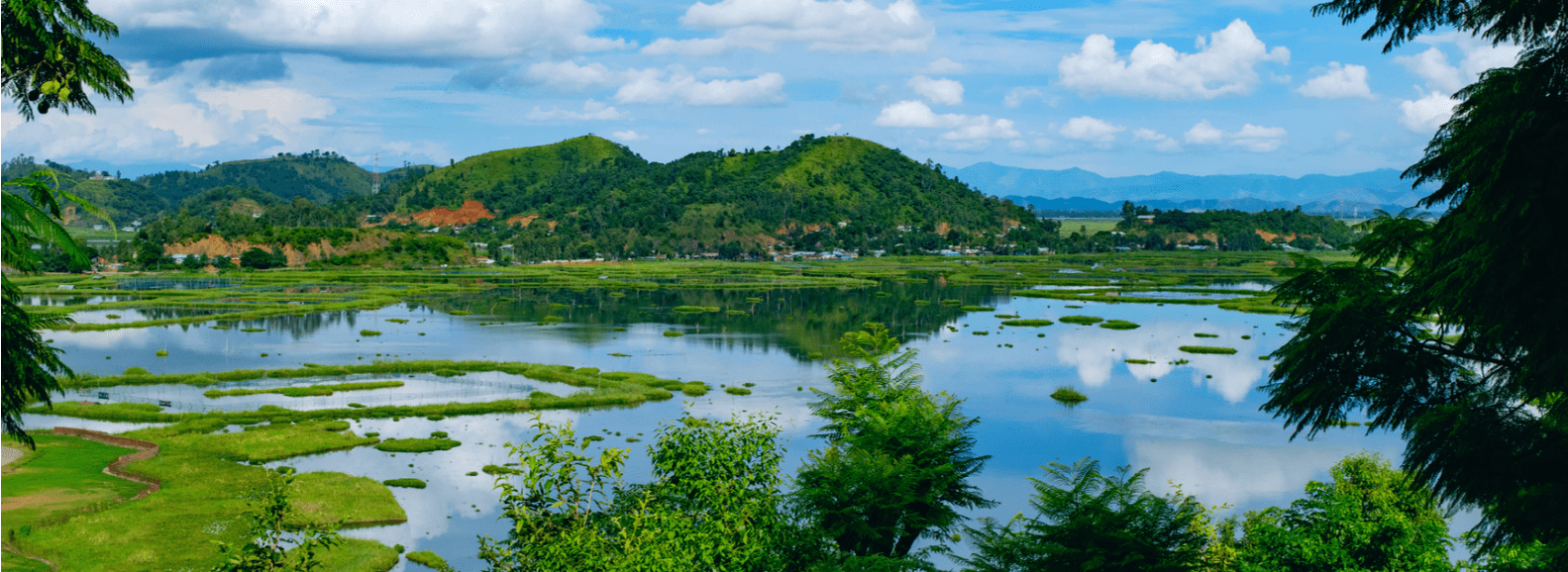 Beautiful natural lake view in Imphal city