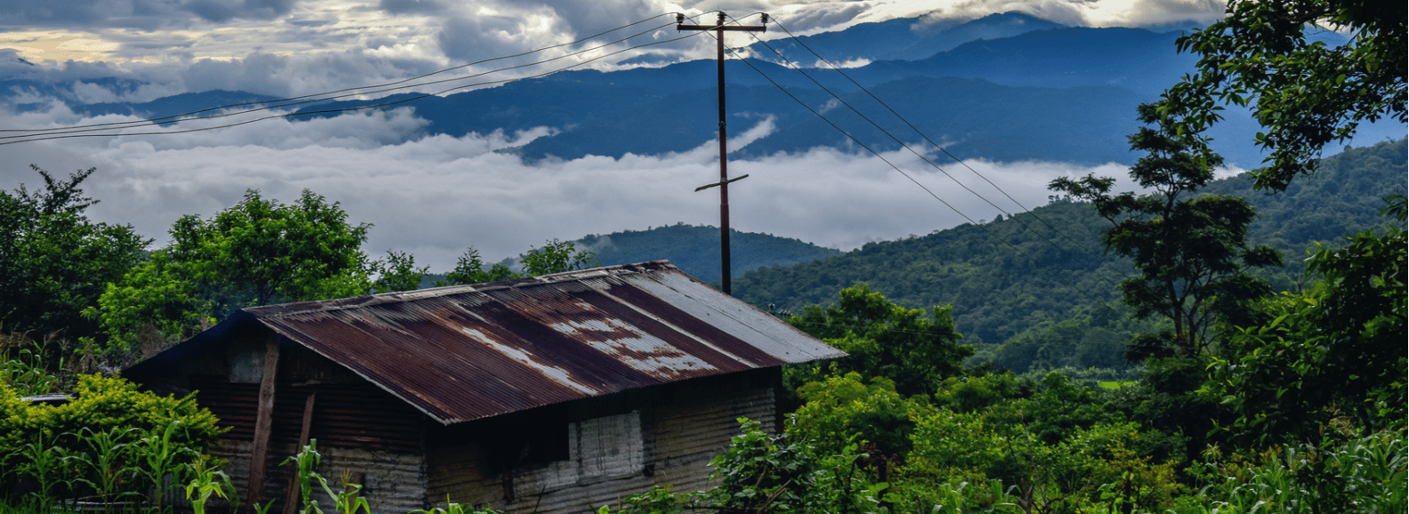 Picturesque view of Kohima Mountains with clouds floating