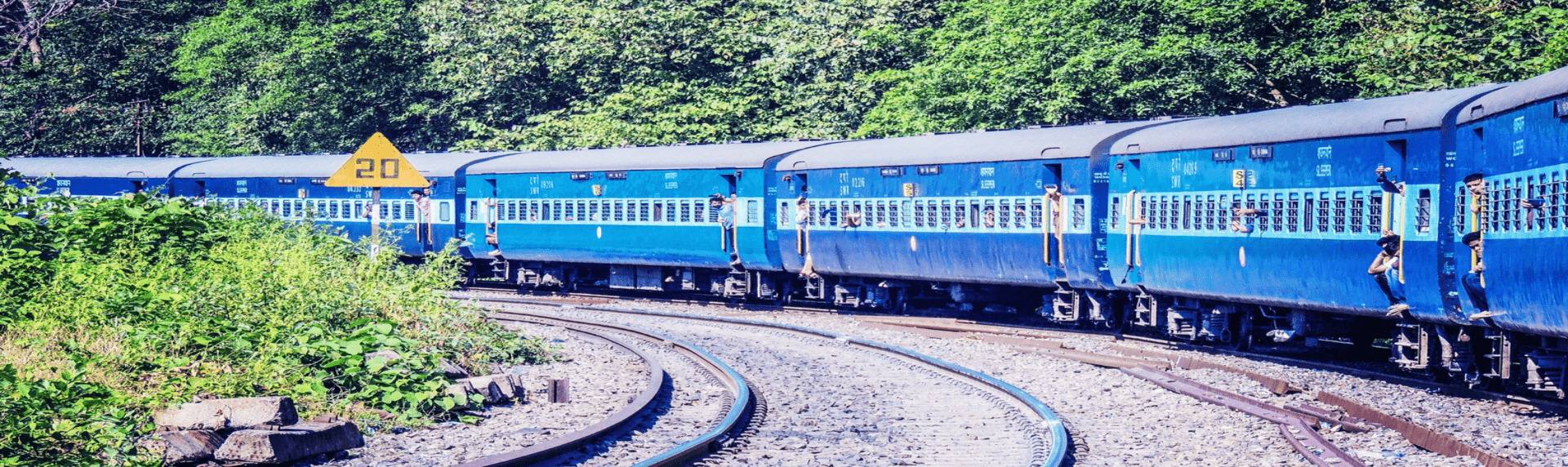 Running train at Kotdwar railway station in Uttarakhand