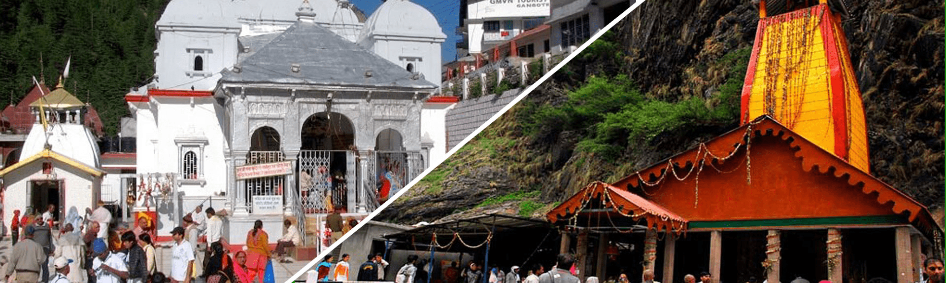 Yamunotri temple and Gangotri temple visited by devotees on Do Dham Yatra in Uttarakhand